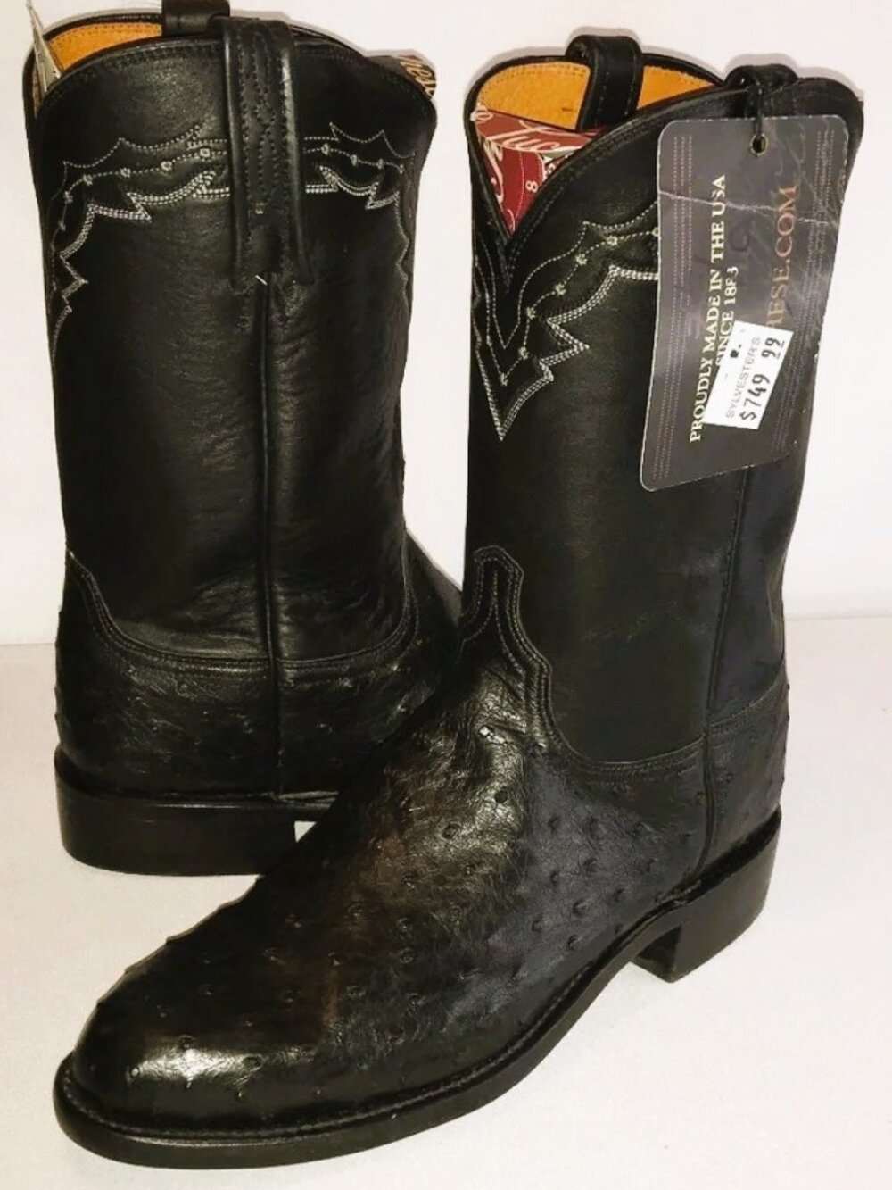 NIB Lucchese 1883 Full-Quill Ostrich Western Boot Men's size US: 8D